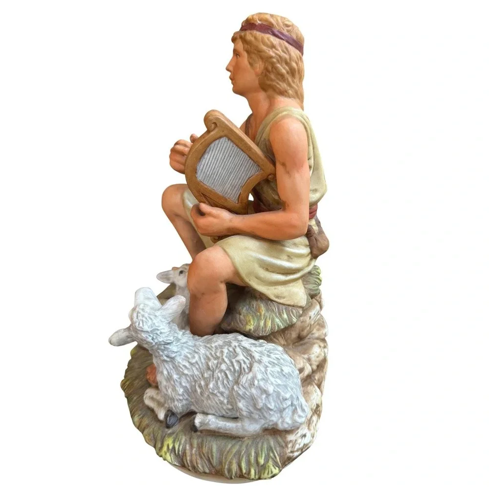 Vintage Ceramica Excelsis David Shepherd Boy Figurine - Bisque Porcelain 1980